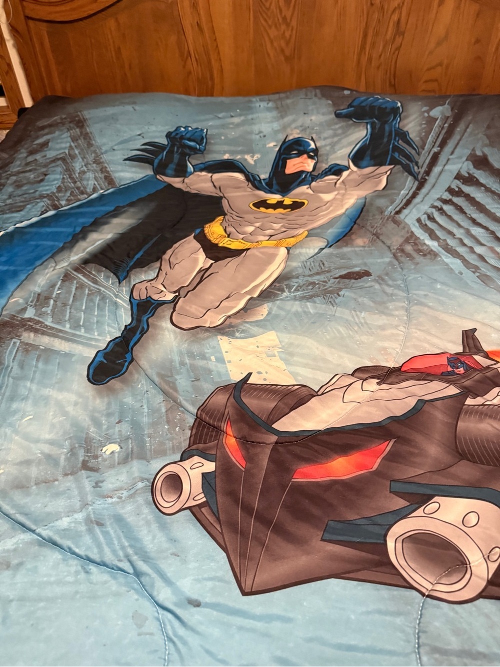 Vintage Batman Blue and Gray Superhero Reversible Twim Comforter